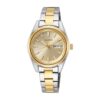 CLASSIQUE FEMME QUARTZ DATE/JOUR DORE ACIER